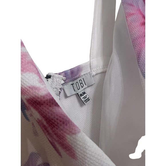 TOBI White Floral Multi Flow With Me Bodycon Mini Dress Medium NWOT - Picture 3 of 8